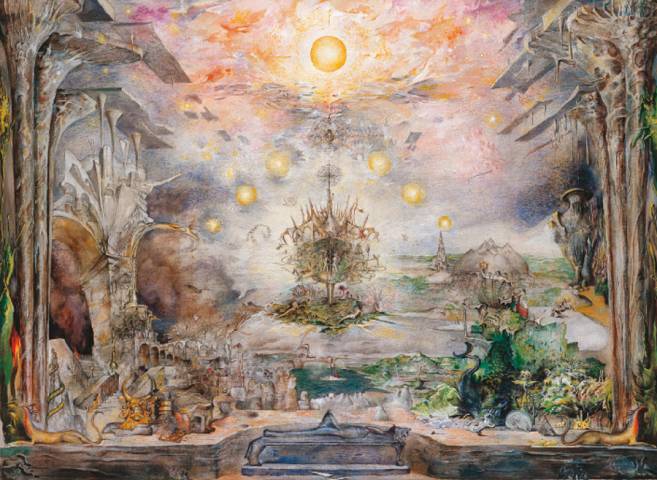 Die Geburt des Horus, 1975, Öl auf Leinwand, 110 × 150 cm