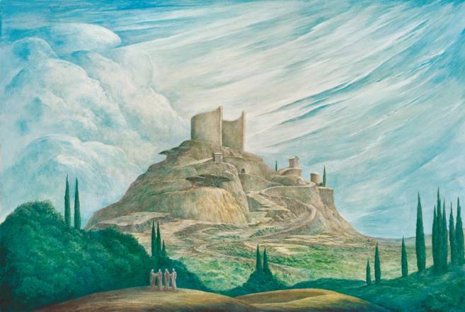 Beim Tempel der Winde, 1994, Öl auf Leinwand, 92 × 137 cm