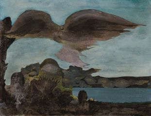 Schwebender Engel, 1970, Öl auf Leinwand, 69 × 90 cm