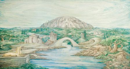 Land der Greife, 1982, Öl auf Leinwand, 135 × 255 cm