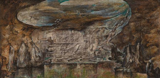 Unterweltsgewässer, 1971, Öl auf Leinwand, 31 × 59 cm