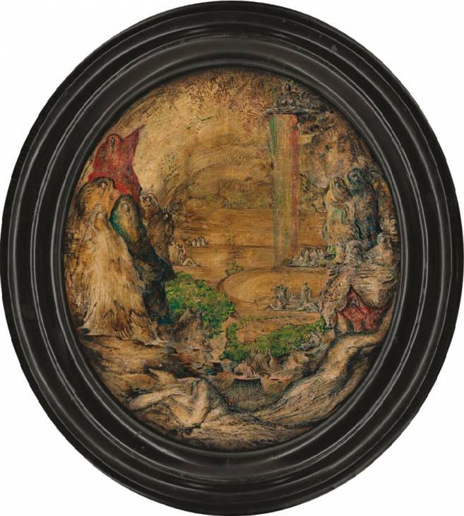 Gefilde der Seligen, 1971, Öl auf Holz, 36 × 30 cm